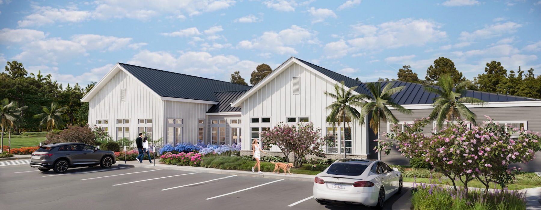 Rendering of exterior clubhouse 